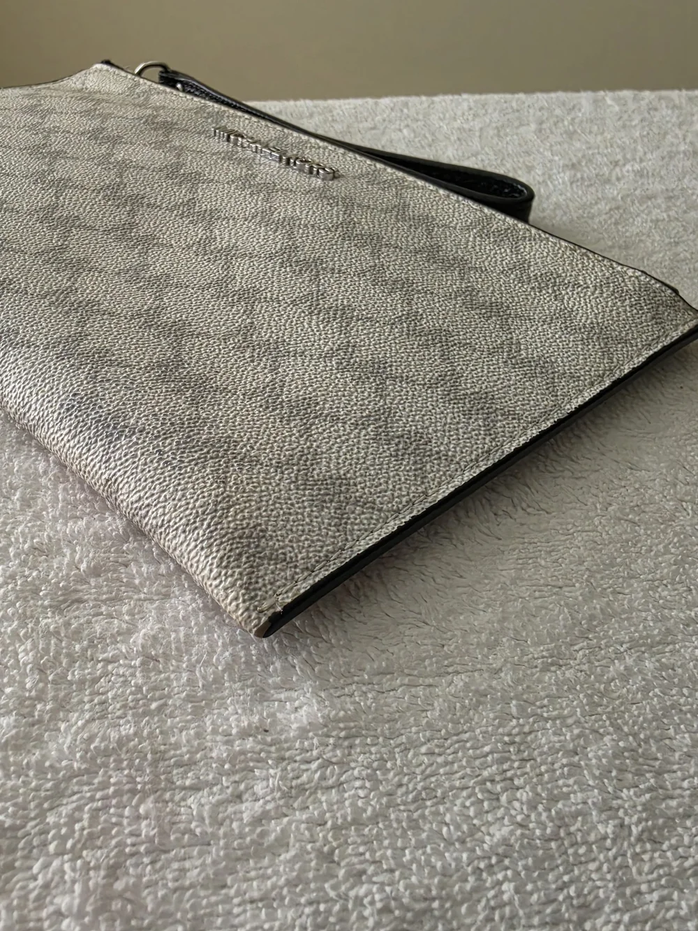 Michael Kors Silver Logo Wristlet Clutch
